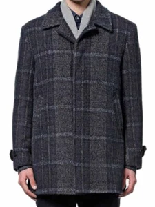 ALPHA Men's Black Blue Wool Frames Coat SIZE L 50, XXL 54 H1/48 - Picture 1 of 3