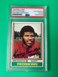Ken Houston Redskins HOF 1974 Topps firmado automático PSA/ADN ENCAPSULADO - Imagen 1 de 2
