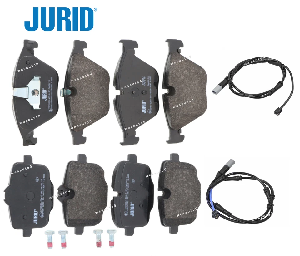 Front Brake Pad & Rear Brake Pad Set +Sensor OES for BMW 535d 535i / xDrive - Image 1 of 1