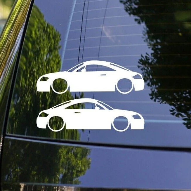 2x Lowered Car Silhouette Decal Stickers for Audi TT 8N (mk1) - Image 1 of 3