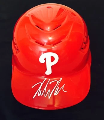 Mickey Moniak Autographed Philadelphia Phillies Full-Size Helmet/ JSA - Image 1 of 2
