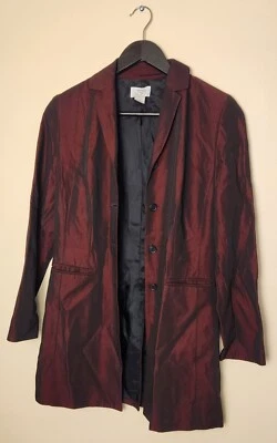 Бургундский/черный радужный пять пуговиц костюм куртка от Ann Taylor размер 4 маленький - Изображение 1 из 3