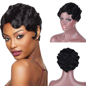 Retro Vintage Finger Wave Wigs for Lady Women Mommy 1920’s Party Wig Cosplay Wig - Picture 1 of 31