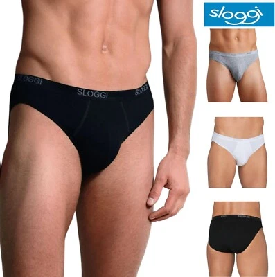 2 Slip uomo cotone SLOGGI BASIC MINI mutanda fianco basso sgambata Taglia 3°/ 8° - Immagine 1 di 4