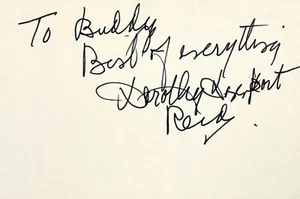 DOROTHY DAVENPORT Signed Autographed 4" x 6" INDEX CARD IMPACT HUMAN WRECKAGE - Picture 1 of 6