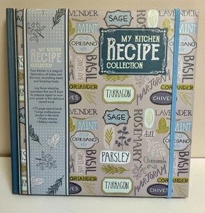 My Kitchen Recipe Collection 72 Page Record Book Ribbon Marker Brand New - Imagen 1 de 4