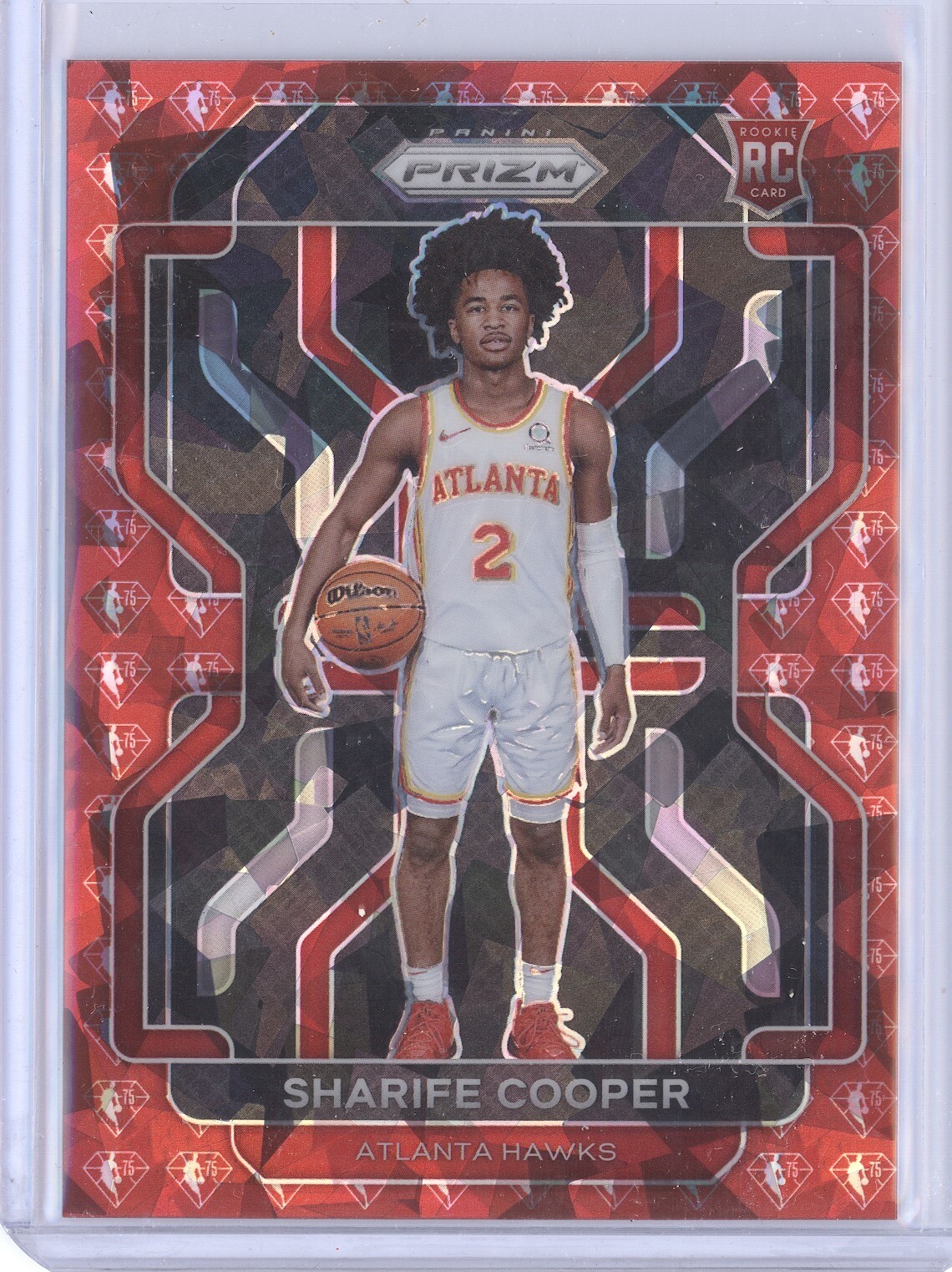 SHARIFE COOPER 2021-22 PANINI PRIZM #280 ROOKIE 75TH RED DIAMOND 22/75 RC NM-MT