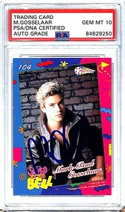1992 Saved By The Bell MARK PAUL GOSSELAAR Zach Signed Card #104 PSA/DNA 10 SLAB