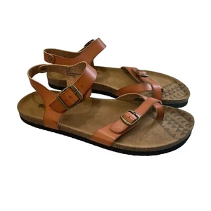 Makalu California Kunstleder Sandalen Damen 11 Burnt Orange Riemchen Strand Neu - Bild 1 von 11