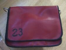  Leather Satchel. New. Red with black hand stitching. Handmade