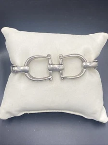 Vintage Sterling Silver Horsebit Bracelet - Picture 1 of 9