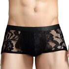 Men's Sheer Lace Low Rise Boxer Trunk Shorts Seductive and Irresistible