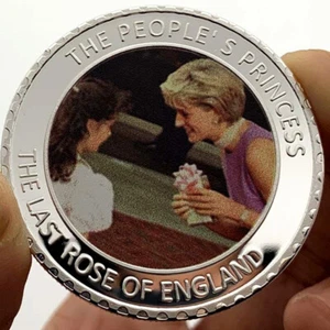 Moneta commemorativa principessa britannica Diana Englan ultima rosa regalo da collezione UK - Foto 1 di 2