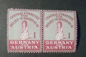 GERMANY,GERMANIA REICH Austria Relief of Distress in Baby Vignetta x 2 MH* - Picture 1 of 1