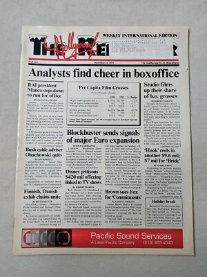 The Hollywood Reporter Newspaper Magazine Weekly - Film December 24 1991 Vintage - Image 1 of 4