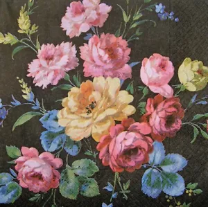4 servilletas de papel individuales decoupage mesa artesanal flor rosa 37 - Imagen 1 de 2