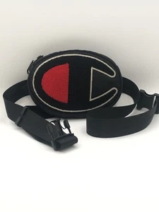 Champion Logo Black Belt Red White Canvas Waist Bag Fanny Pack - Picture 1 of 17