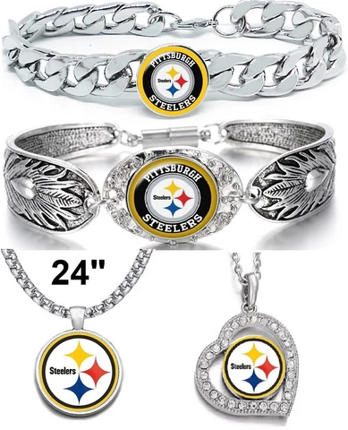 A Dozen Styles Pittsburgh Steelers Gift Bracelets, Rings, Pendant or Necklaces Cover