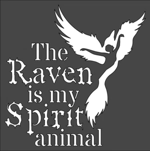 6"x6" Clear Plastic Stencil - Raven Spirit (SA46-6) - Picture 1 of 2