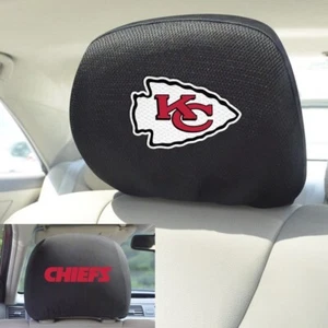 Kansas City Chiefs Premium bestickte Kopfstützenbezüge SET schwarz Auto LKW SUV - Bild 1 von 1