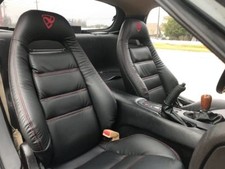1993-1999 Mazda RX-7 FD-3S Replacement Leather Seat Covers Black With Logo