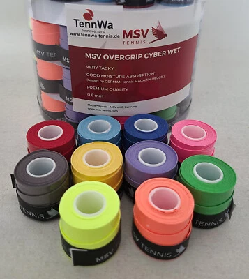 Premium Qualität: 20er Pack MSV Cyber Wet Griffband, 10 Farben, Overgrip 0,6mm