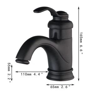 Deck Mount Vintage Black ORB Sink Basin Faucet Single Handle Mixer Tap Bathroom - Imagen 1 de 8