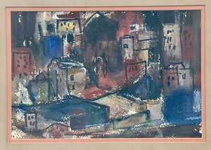 Helen King Kendall, Kansas & Texas (1895-1946) - 1936 Urban Watercolor Painting - Picture 1 of 23