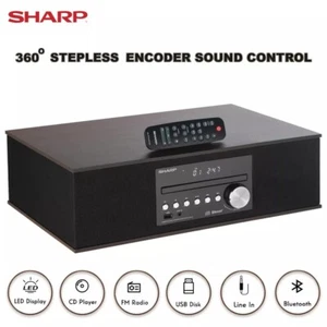 Sharp Vintage Retro Look Micro Wireless Bluetooth Audio Streaming CD Player - Picture 1 of 9