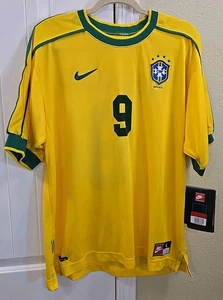 Camiseta de fútbol Nike Ronaldo #9 Brasil nueva con etiquetas grande - Imagen 1 de 3