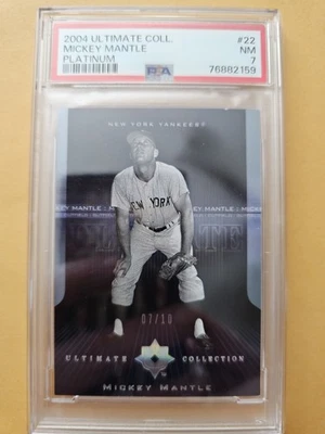 Mickey Mantle 2004 Ultimate Collection #22 Platinum #7/10 jersey Yankees HOF - Image 1 of 3