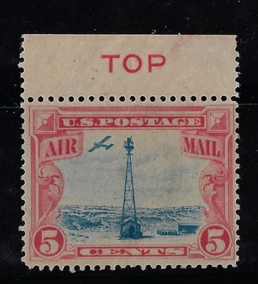 US Scott C11 w/ "TOP" selvedge, MLH, CV $5.50 + VF centering	           (a7642 - Image 1 of 3