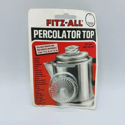 Fitz All Fitz-All Vidrio Repuesto Percolador Superior Transparente Vintage Café Nuevo de Lote Antiguo 1980 Foto 1 de 3