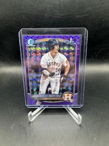Bowman Chrome 2025 - Prospects Zach Cole púrpura geométrico/250 Houston Astros - Imagen 1 de 2