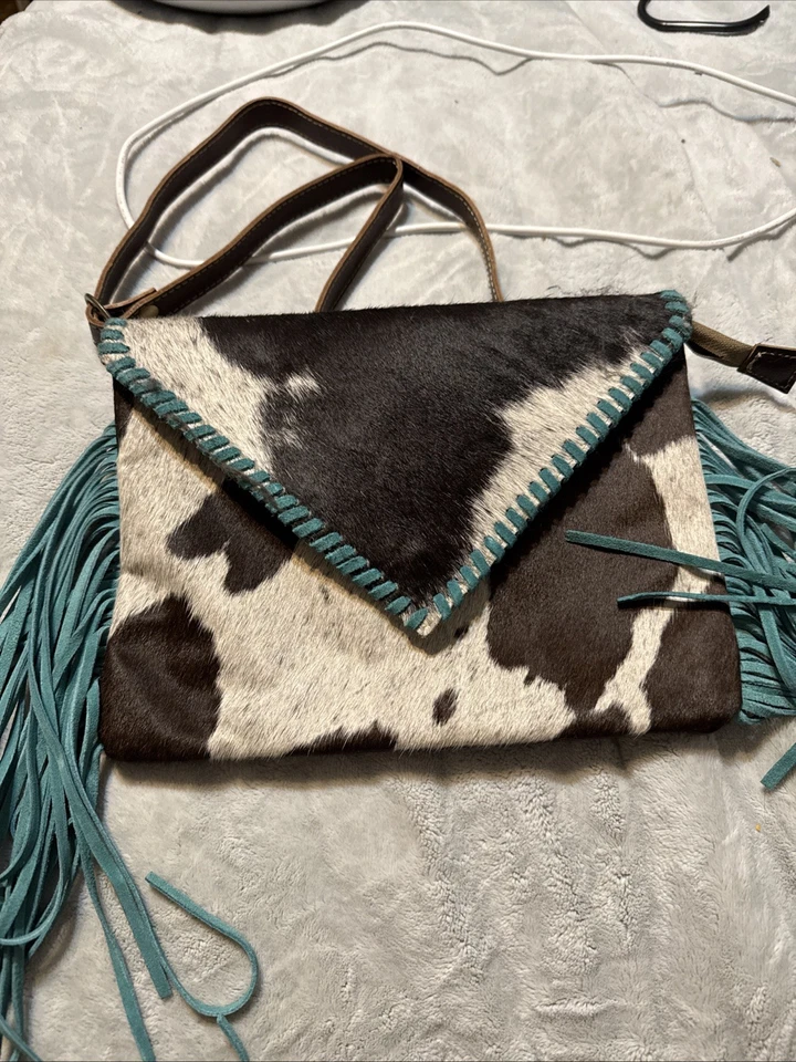 Bandolera para mujer Myra azul marrón borla Foto 1 de 3