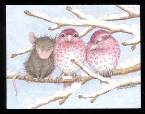 16 Vintage HOUSE MOUSE Holiday Cards/Envelopes "Peace on Earth" Jareckie 2000 - Picture 1 of 3