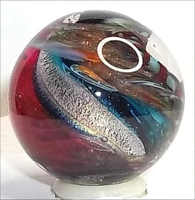 Cinta de vidrio artístico Randel MÁRMOL DICROICO LUTZ TWISTY TWISTED 1" RAG hecha a mano Foto 1 de 4