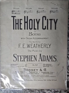 The Holy City (1882) — Partituras de colección de Stephen Adams y F. E. Weatherly - Imagen 1 de 3