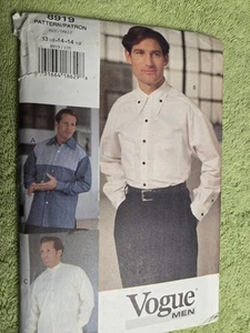 Camisas de vestir para hombre con patrón de costura Vogue 8919 tallas 3 - Imagen 1 de 4