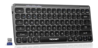 NEW TECKNET Wireless Bluetooth Keyboard Slim Rechargeable Multi-Device Quiet - Image 1 of 4