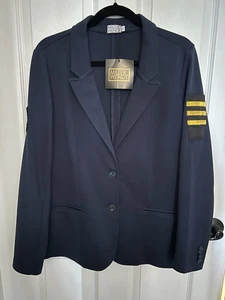 Miller Wendt Navy Soft Knit Blazer Large Neu - Bild 1 von 10