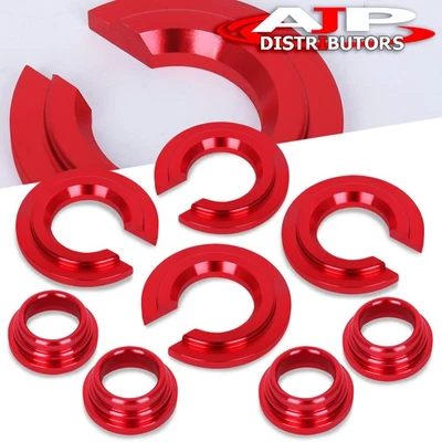 Red Rear JDM Solid Subframe Bushings Collars For 1989-1998 Nissan 240SX / 300ZX Foto 1 de 2