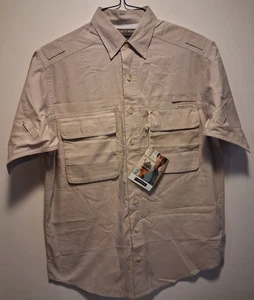 EXOFFICIO Men's Button Shirt Short Sleeves Tan SAND Beige Small S NEW with TAGS - Picture 1 of 6