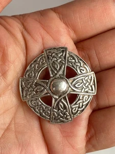 Vintage seltene 1960er John Hart massive Silber Scottish Iona Celtic Cross Brosche - Bild 1 von 10
