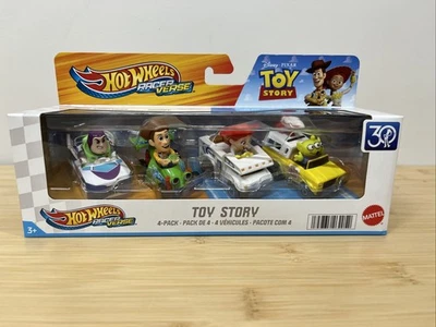 2025 Hot Wheels Racer Verse 4 Pack Toy Story Woody Buzz Jessie Space Alien - Image 1 of 4