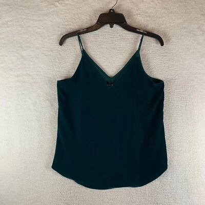 Camiseta sin mangas Express para mujer correa de espagueti terciopelo verde cuello en V cami talla S nueva con etiquetas Y2K Foto 1 de 4