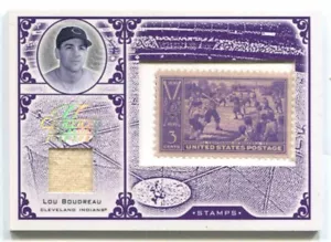 Sello del siglo hoja 2005 reliquia del centenario #60 indios Lou Boudreau 3/39 - Imagen 1 de 4