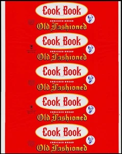 Vintage bread wrapper COOK BOOK OLD FASHIONED old woman pictured Dallas Texas - Picture 1 of 2