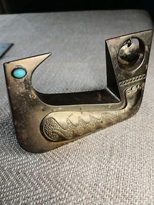 Joaquin Taller Tinta Ecuadorian Metal Bird Art Sculpture Turquoise Eyes  - Picture 1 of 9