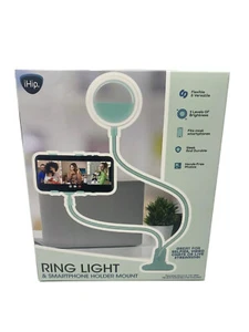 iHip Ring Light & Smartphone Holder Mount for Video Calls, Skype, Zoom, etc New - Picture 1 of 4